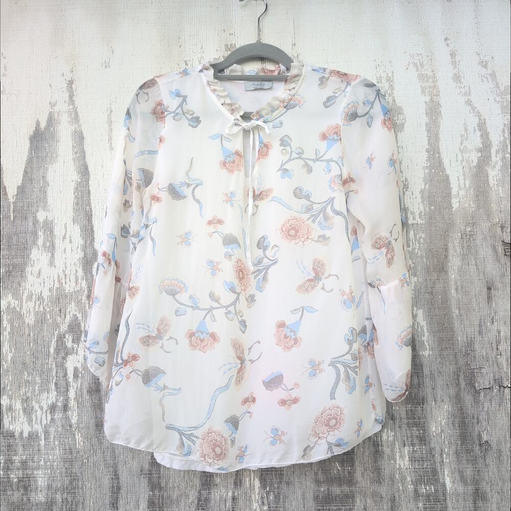 Angela Moda Italy Silk Fairy Cottage Boho Top Women's Small